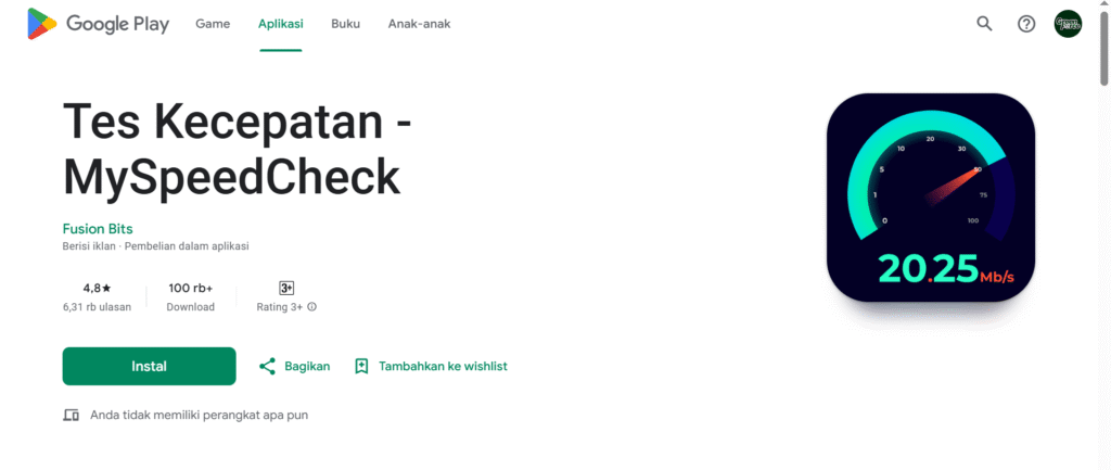 Aplikasi Tes Kecepatan Internet